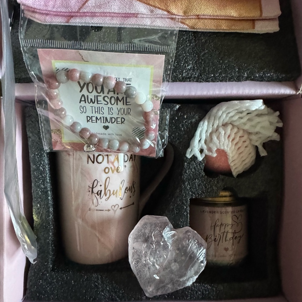 Pink and Gold Happy Birthday Gift Box